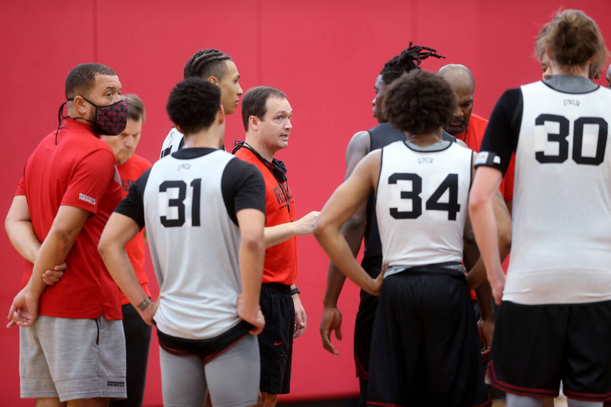 UNLV coach Kevin Kruger after practice at the Mendenhall Center in Las Vegas Wednesday, Sept. 2 ...