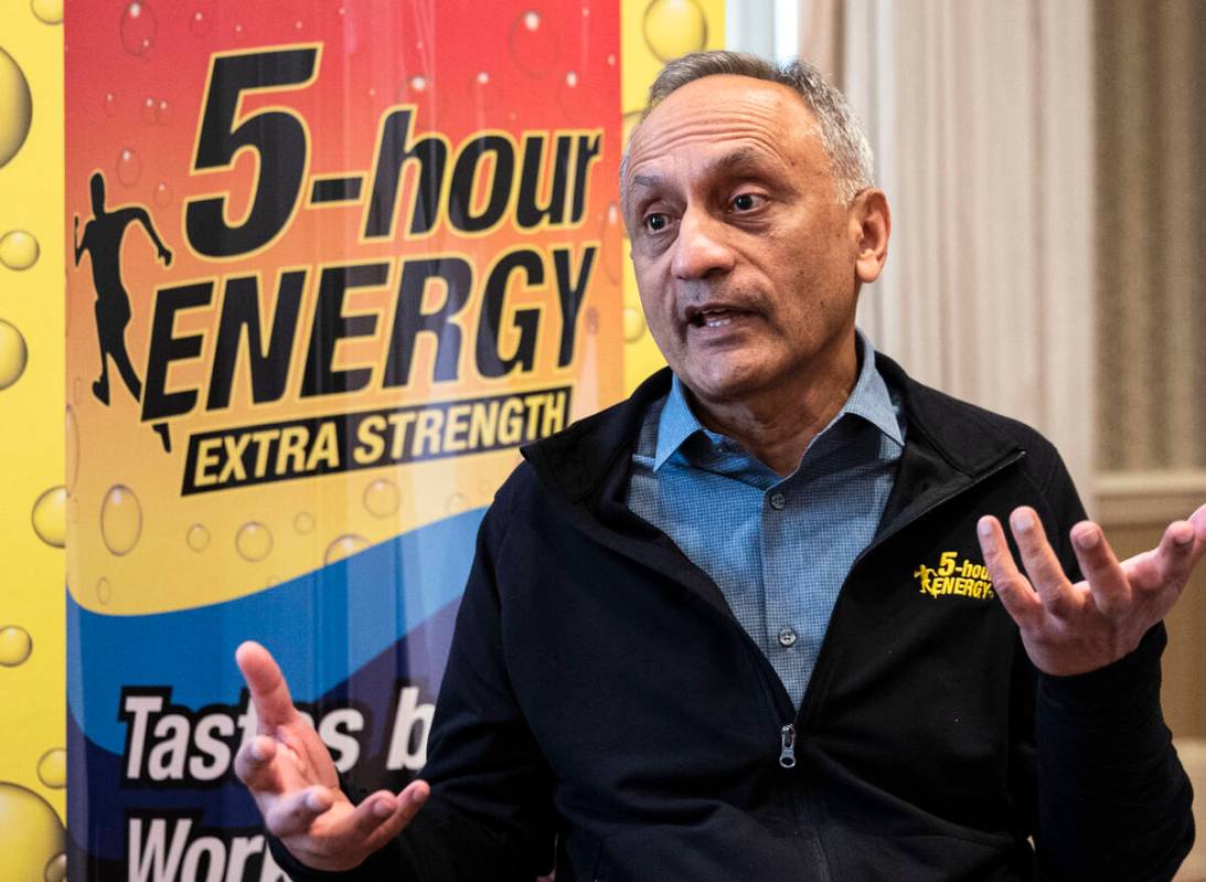 Living Essentials, the makers of 5-hour Energy, CEO Manoj Bhargava speaks during an interview w ...