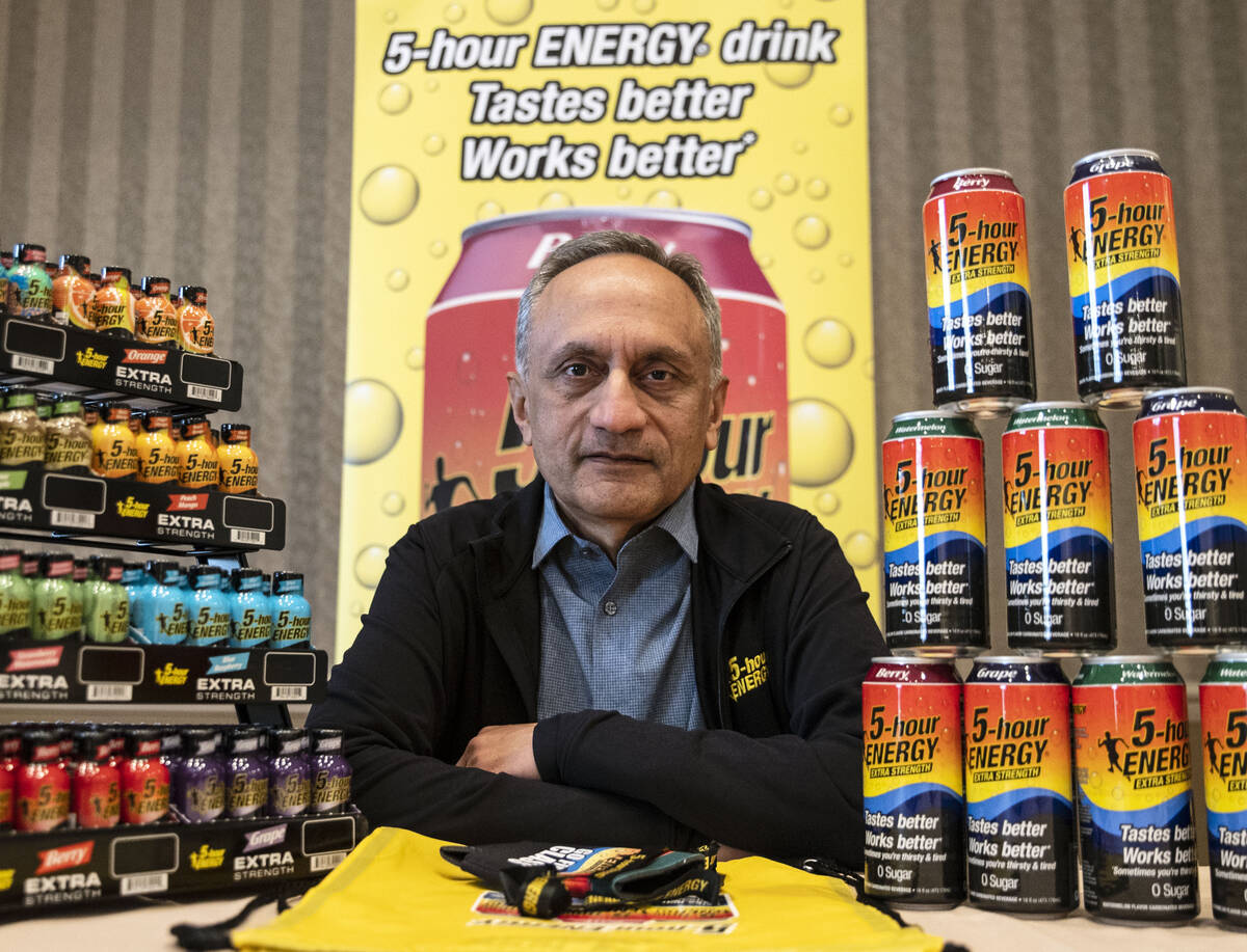 Living Essentials, the makers of 5-hour Energy, CEO Manoj Bhargava poses for a photo with the n ...
