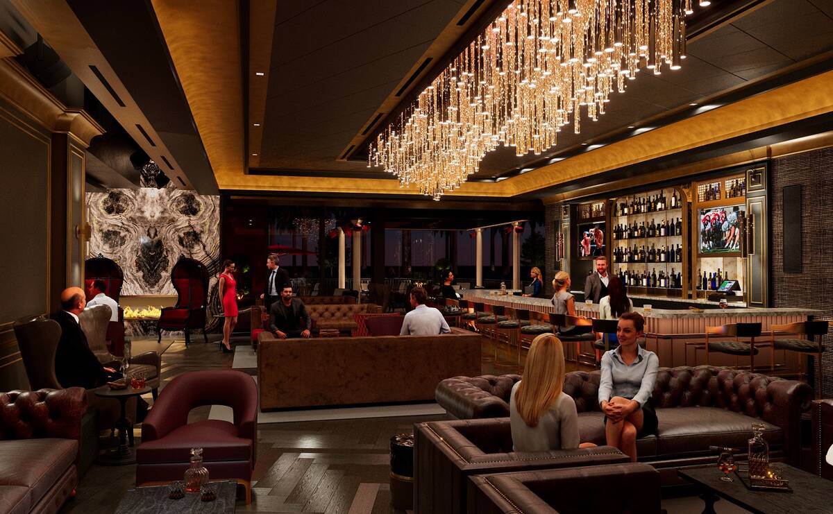 An artist's rendering of the interior of Eight Cigar Lounge at Resorts World. (Eight Lounge)