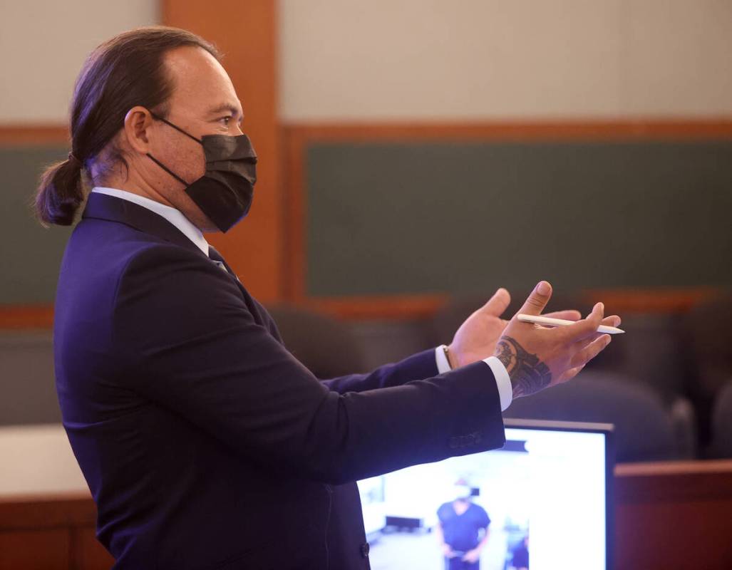 Michael Sanft, attorney for William Ferguson, addresses the judge in court during a sentencing ...