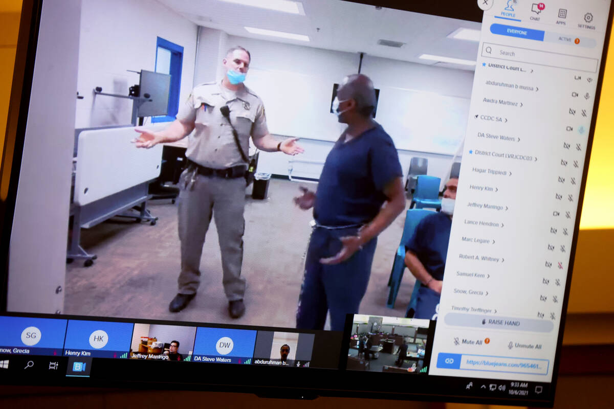 An officer tells William Ferguson to stop yelling at the judge in court at the Regional Justice ...