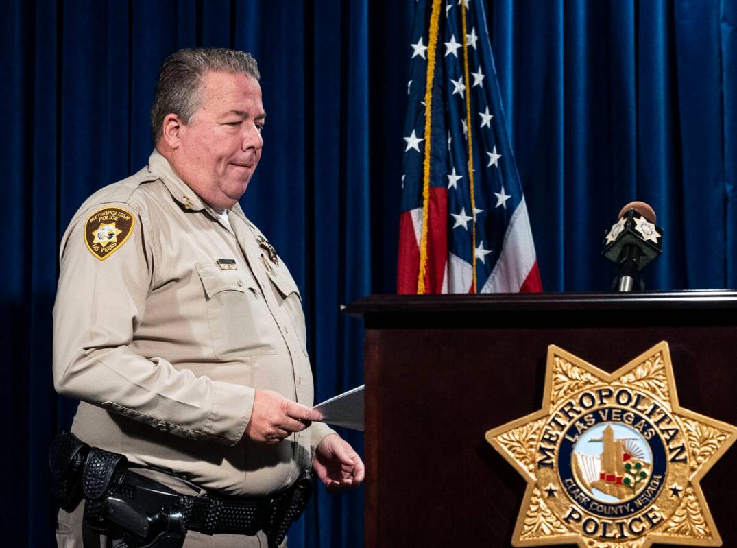 Metropolitan Police Assistant Sheriff John McGrath takes the podium to speaks about a Metro fat ...
