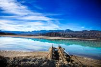 A lithium brining pond near Silver Peak, Nev. is seen on Friday, Nov. 21, 2015. (Las Vegas Rev ...