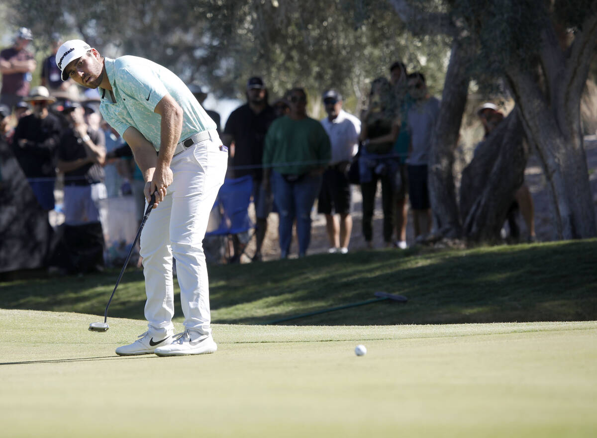 Matthew Wolff putts on the third green during the final round of the Shriners Hospitals for Chi ...