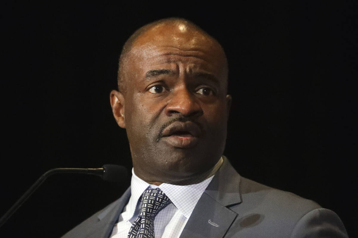 NFL Players Association executive director DeMaurice Smith speaks at the annual state of the un ...