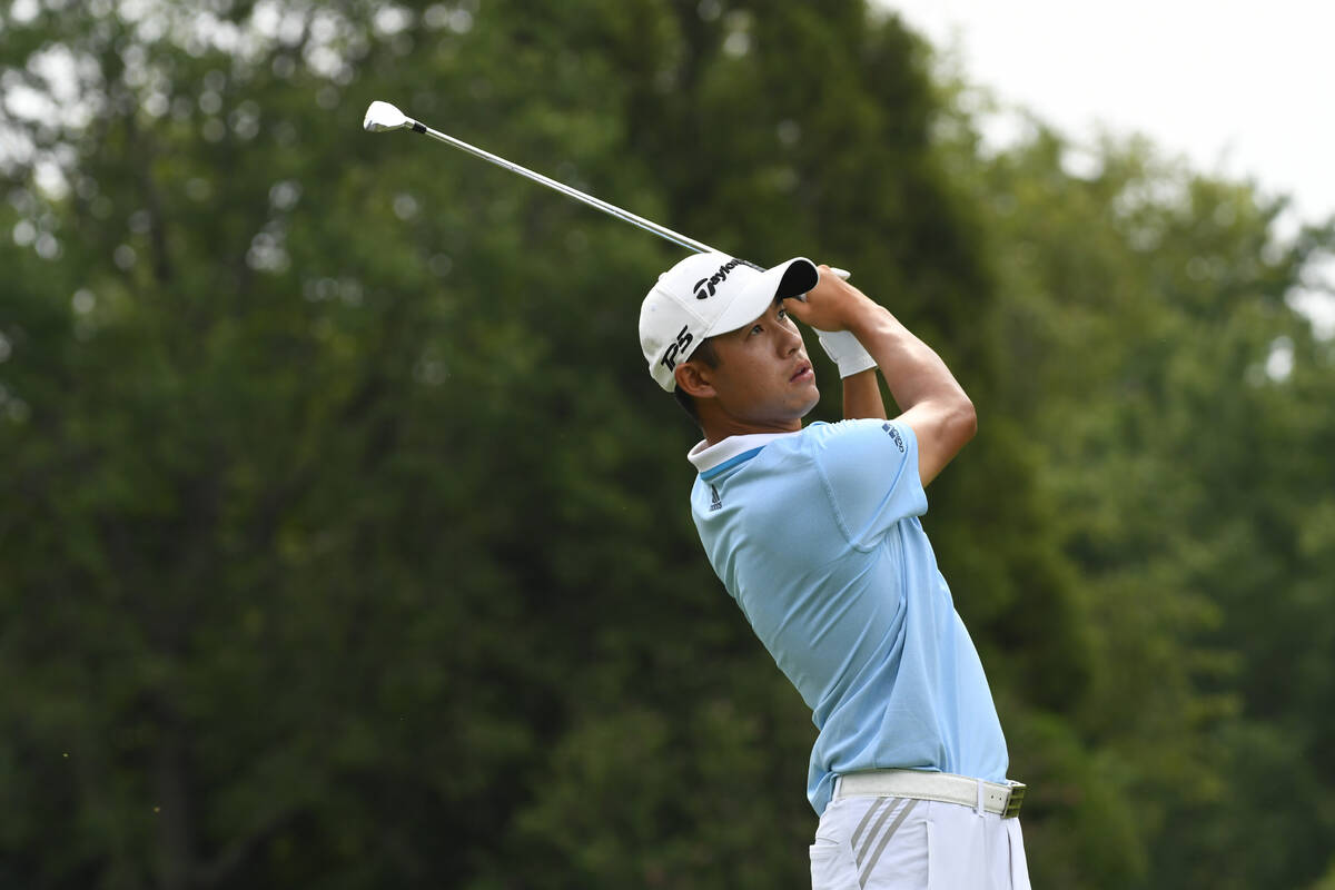 Collin Morikawa hits during the second round in the World Golf Championship-FedEx St. Jude Invi ...