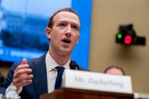 FILE - In this April 11, 2018, file photo, Facebook CEO Mark Zuckerberg testifies before a Hous ...
