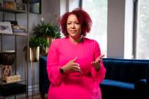 Nikole Hannah-Jones is interviewed at her home in the Brooklyn borough of New York, Tuesday, Ju ...