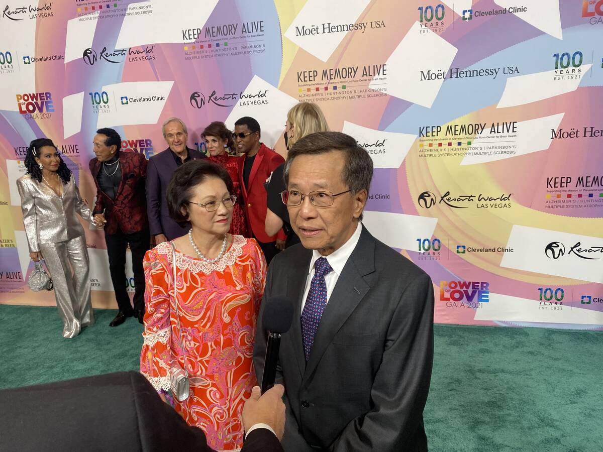 Genting Berhad CEO K.T. Lim and his wife, Ceciilia, are shown on the red carpet of the 25th Kee ...
