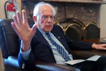 Senate Budget Committee Chairman Bernie Sanders, I-Vt., takes questions from reporters about th ...