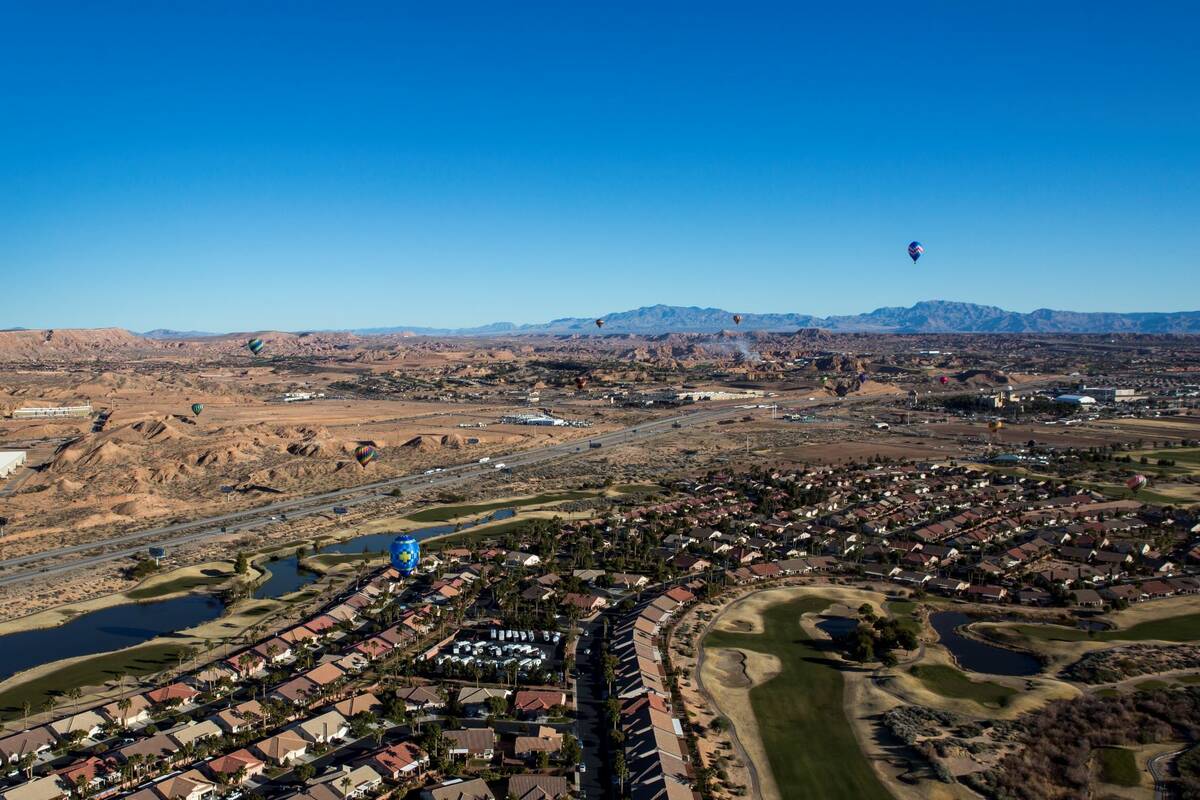 An aerial view of Mesquite, seen in January 2018. (Las Vegas Review-Journal, File)