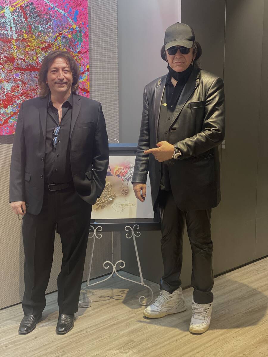 Gene Simmons of Kiss and Animazing Gallery owner Nicholas Leone at The Grand Canal Shoppes at T ...