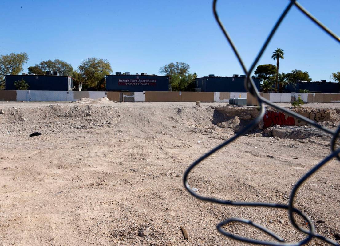 Ashton Park Apartment complex is seen near a plot of land near UNLV, on Wednesday, Oct. 27, 202 ...