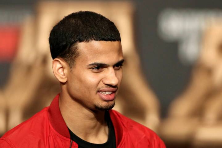 Rolando Romero, seen during a press conference at MGM Grand Garden in Las Vegas in February 202 ...