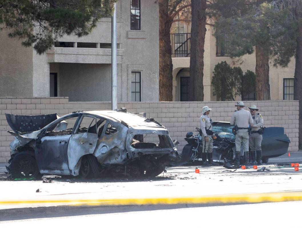 The Las Vegas Metropolitan investigating a fatal crash involving two vehicles at South Rainbow ...
