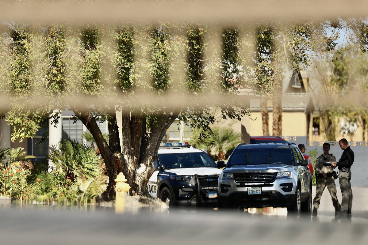 Las Vegas police outside the home of former Raiders wide receiver Henry Ruggs on Wednesday, Nov ...