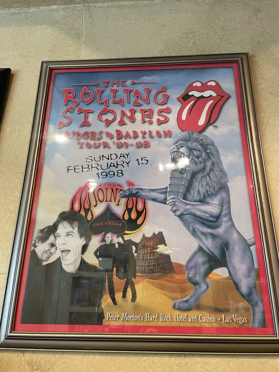 The poster of the Rolling Stones show at The Joint at the Hard Rock Hotel from Feb. 15, 1998. J ...