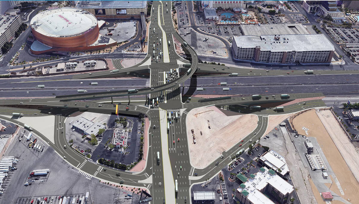 A rendering of what the $200 million Interstate 15/Tropicana interchange project will look like ...