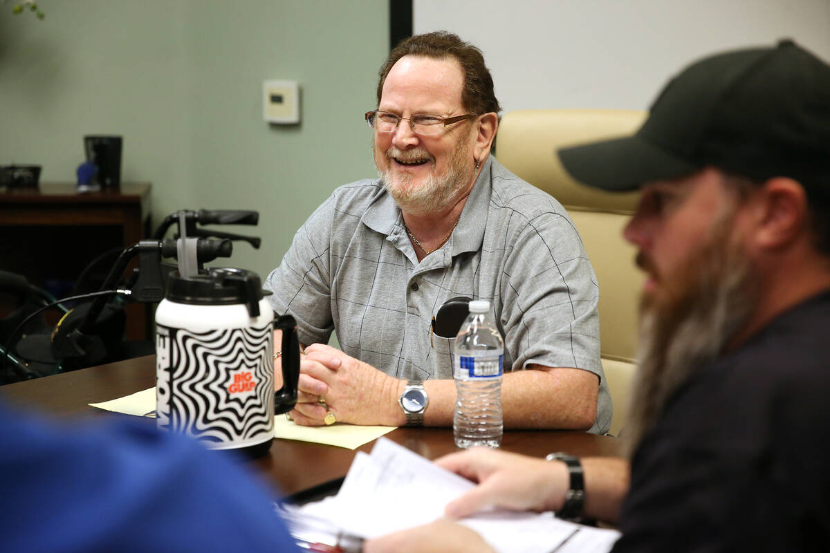 Jerry Adams, director for Veterans Action Group, during a board meeting in Henderson, Tuesday, ...