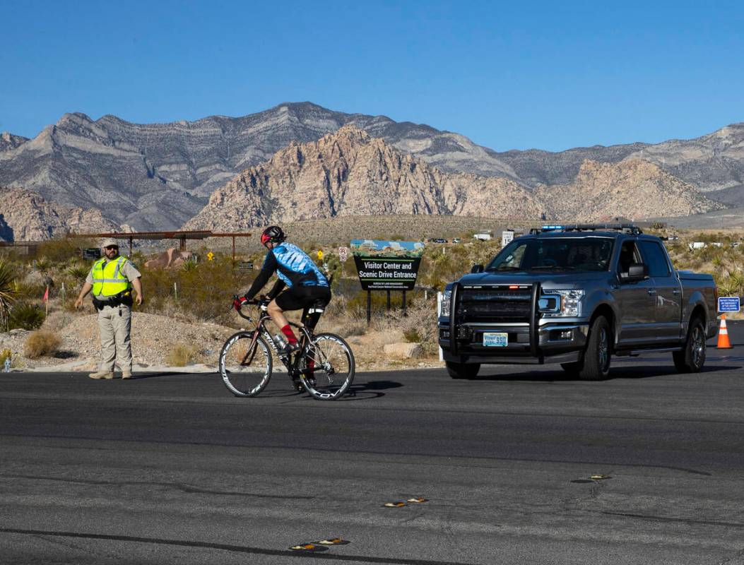 The Red Rock Canyon scenic loop is closed as the Las Vegas Metropolitan police is investigating ...