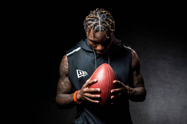 Alabama wide receiver Henry Ruggs III poses for a portrait during the 2020 NFL Scouting Combine ...