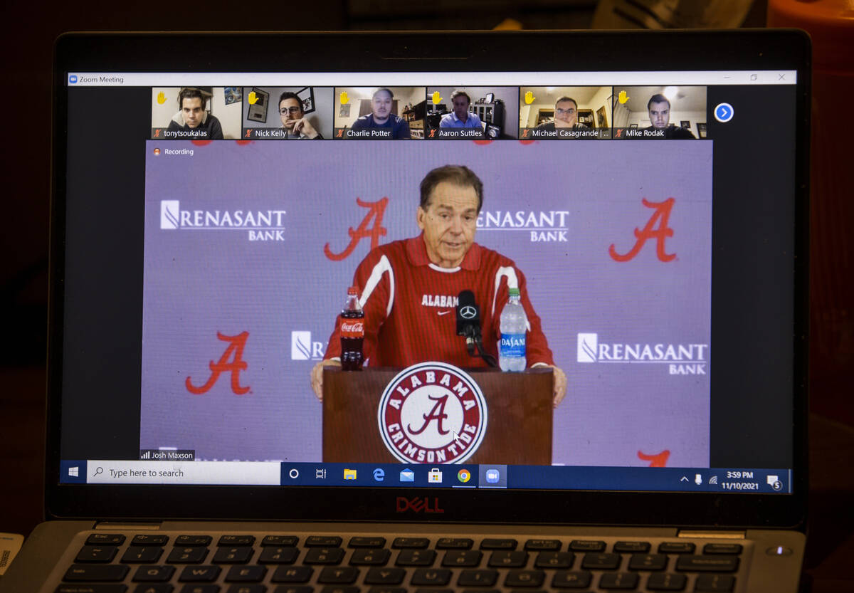 University of Alabama head football coach Nick Saban speaks about Henry Ruggs during a press co ...