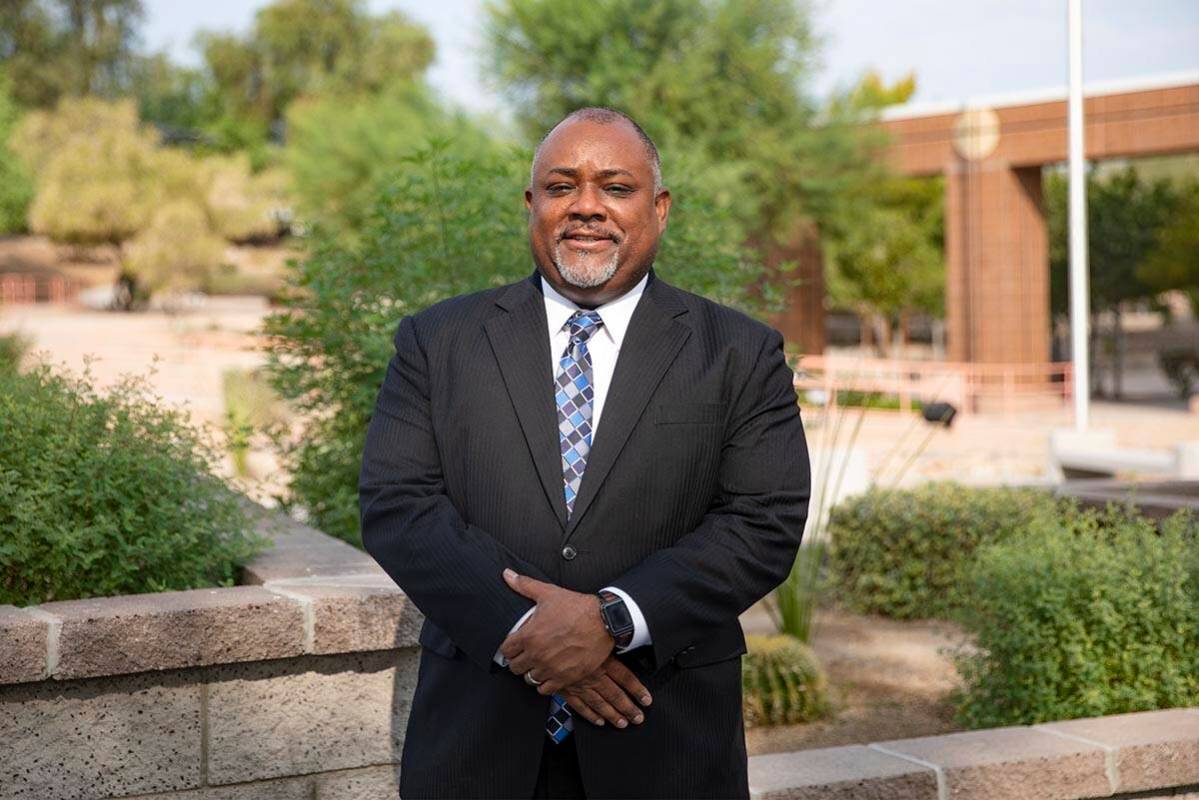 Jason Frierson outside the Grant Sawyer Building in Las Vegas, Tuesday, Sept. 15, 2020. (Rachel ...