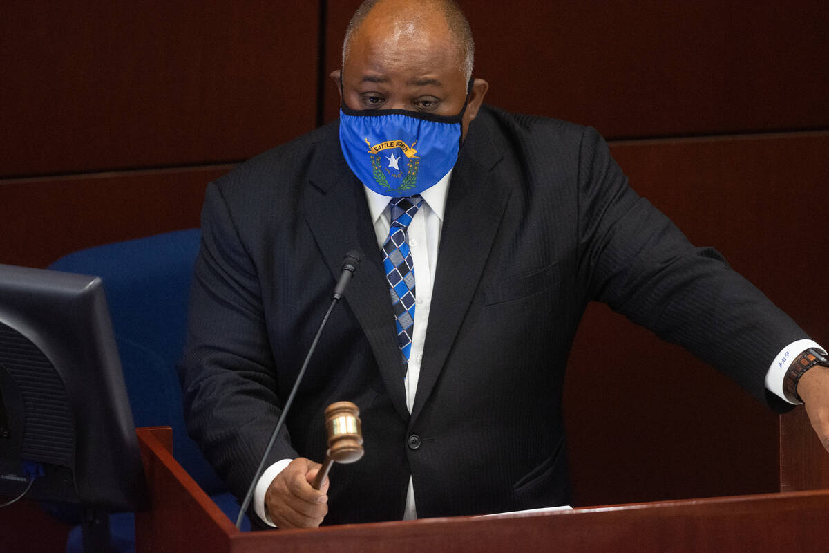 Assembly Speaker Jason Frierson bangs his gavel convening the Assembly on Wednesday, Aug. 5, 20 ...