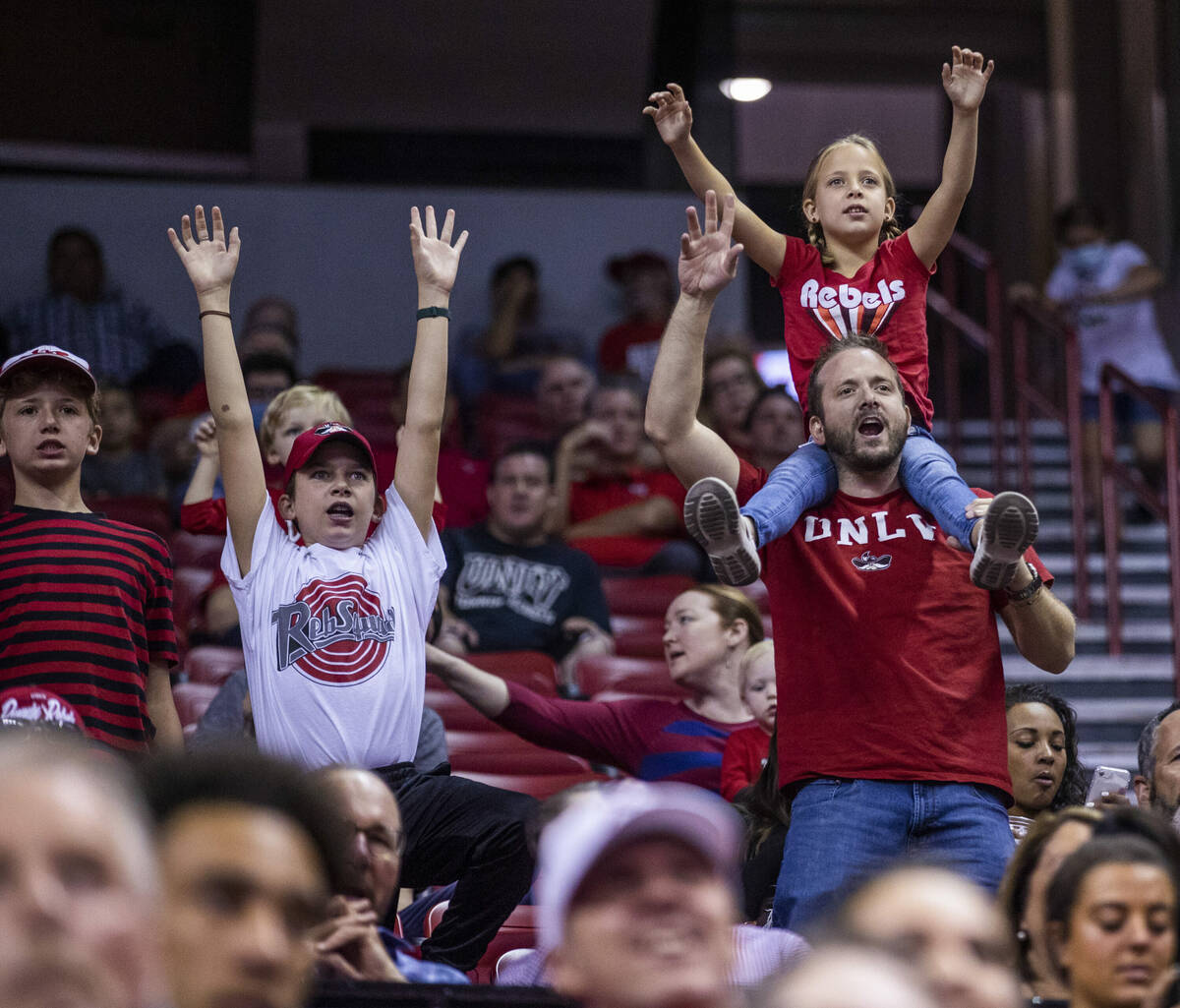 UNLV Rebels fans cheer on the team versus the California Golden Bears during the second half of ...