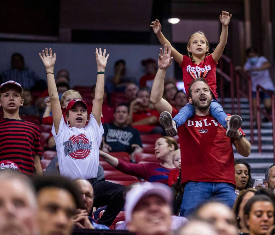 UNLV Rebels fans cheer on the team versus the California Golden Bears during the second half of ...