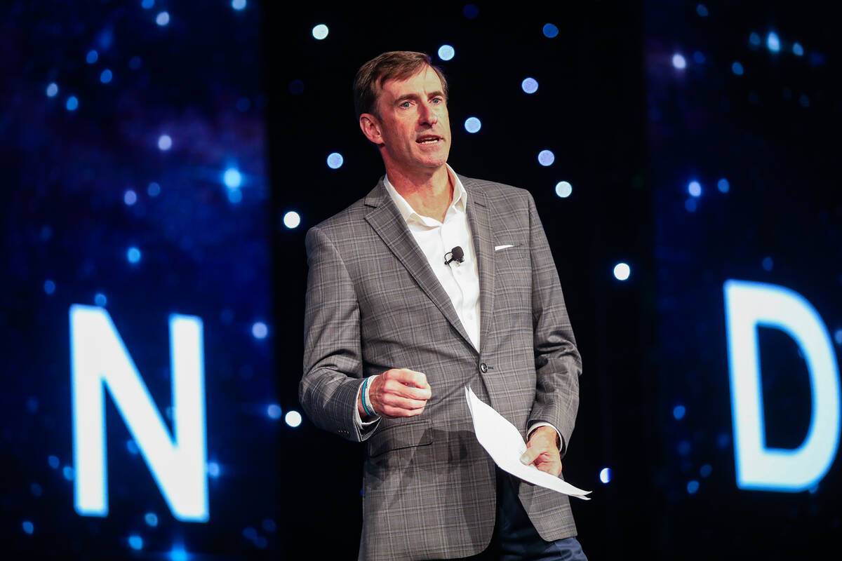 Clay Mowry, vice president of sales at Blue Origin, speaks about Glen de Vries, a Blue Origin a ...