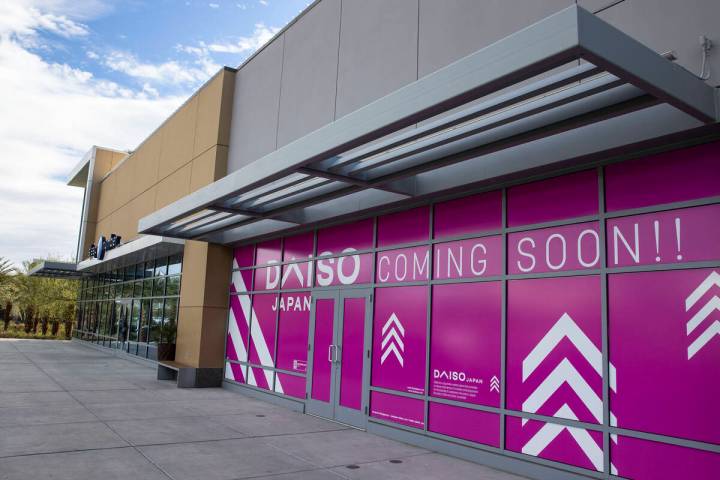 A signage indicating the opening of Daiso, a Japanese discount store very popular in California ...