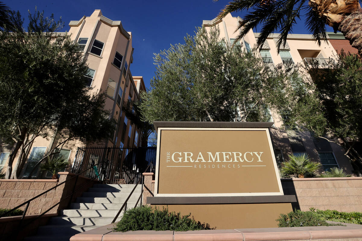 Apartment buildings at The Gramercy, a mixed-use development in the southwest valley, is shown ...