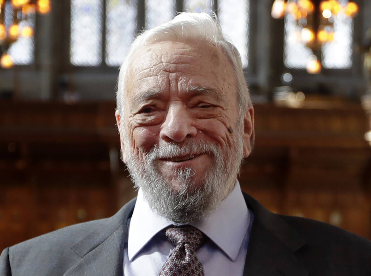Composer and lyricist Stephen Sondheim poses after being awarded the Freedom of the City of Lon ...