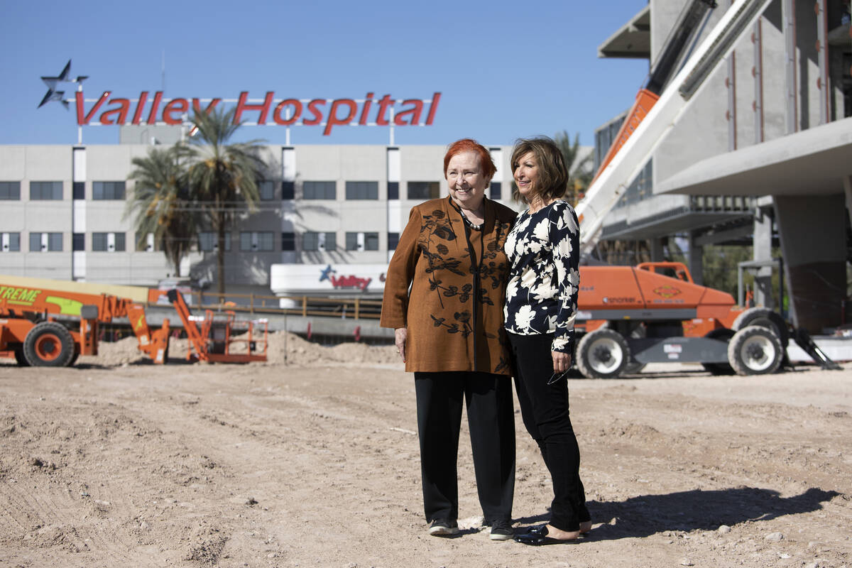 Former UNLV School of Medicine dean Barbara Atkinson, left, and philanthropist Kris Engelstad M ...