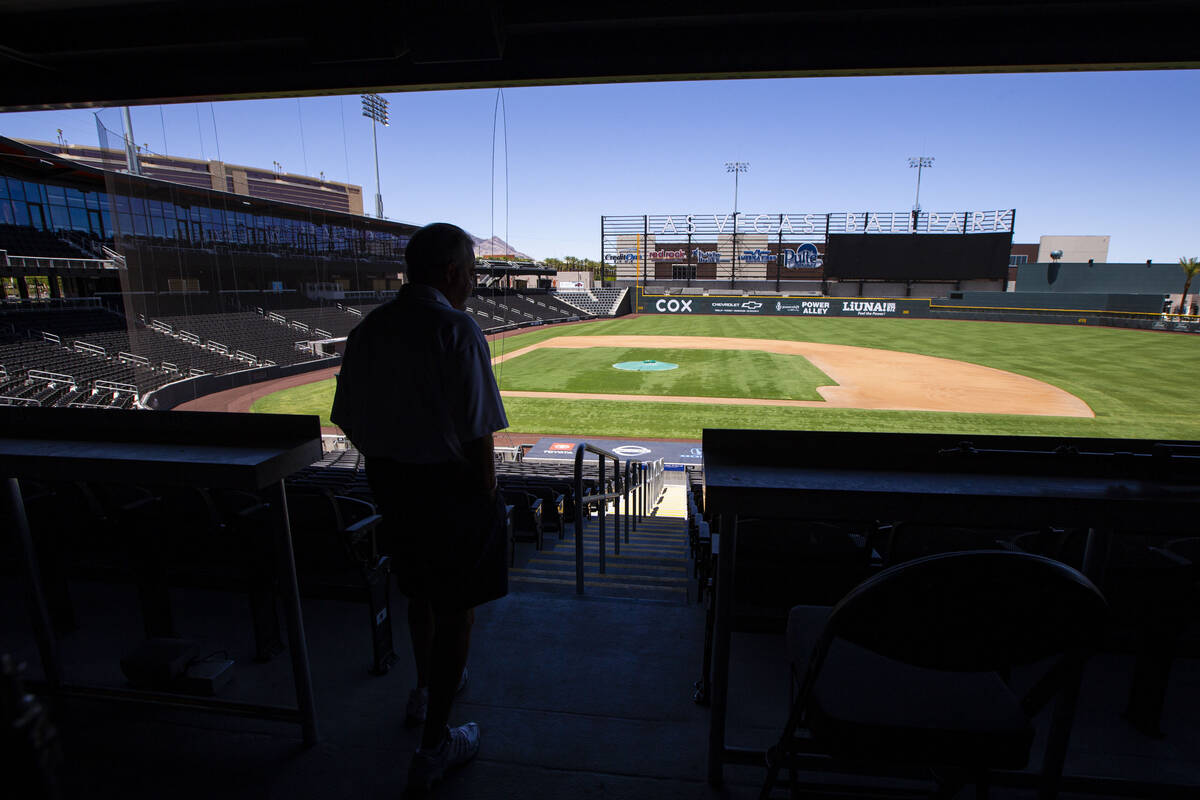 Las Vegas Aviators president Don Logan looks out at at Las Vegas Ballpark in Downtown Summerlin ...