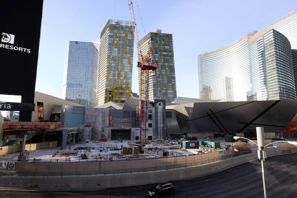 Construction continues on Project63, a four-story retail complex at CityCenter on the Strip in ...