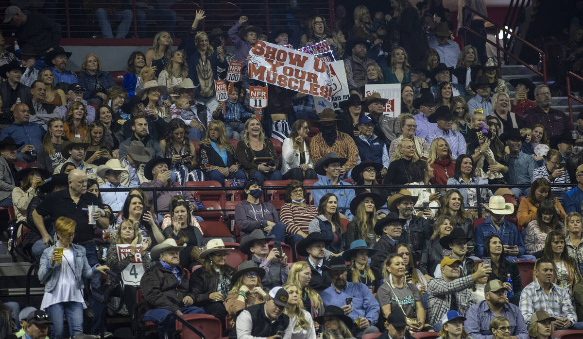 The crowd cheers for their athletes as they are introduced during the Day 2 of the Wrangler Nat ...