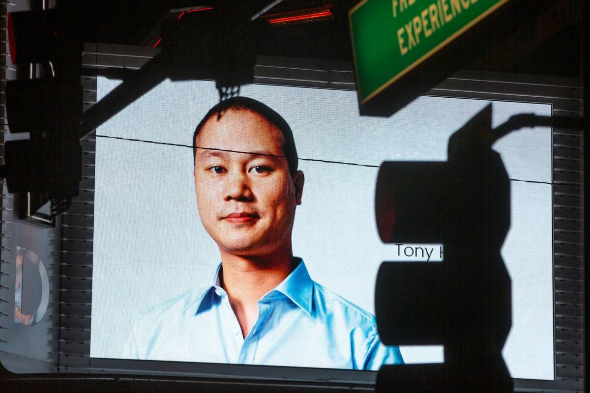 Tributes to former Zappos CEO and Downtown Project founder Tony Hsieh are seen throughout Fremo ...