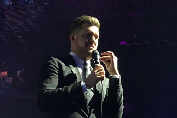 Michael Buble performs at the 22th Keep Memory Alive Power of Love gala at MGM Grand Garden on ...