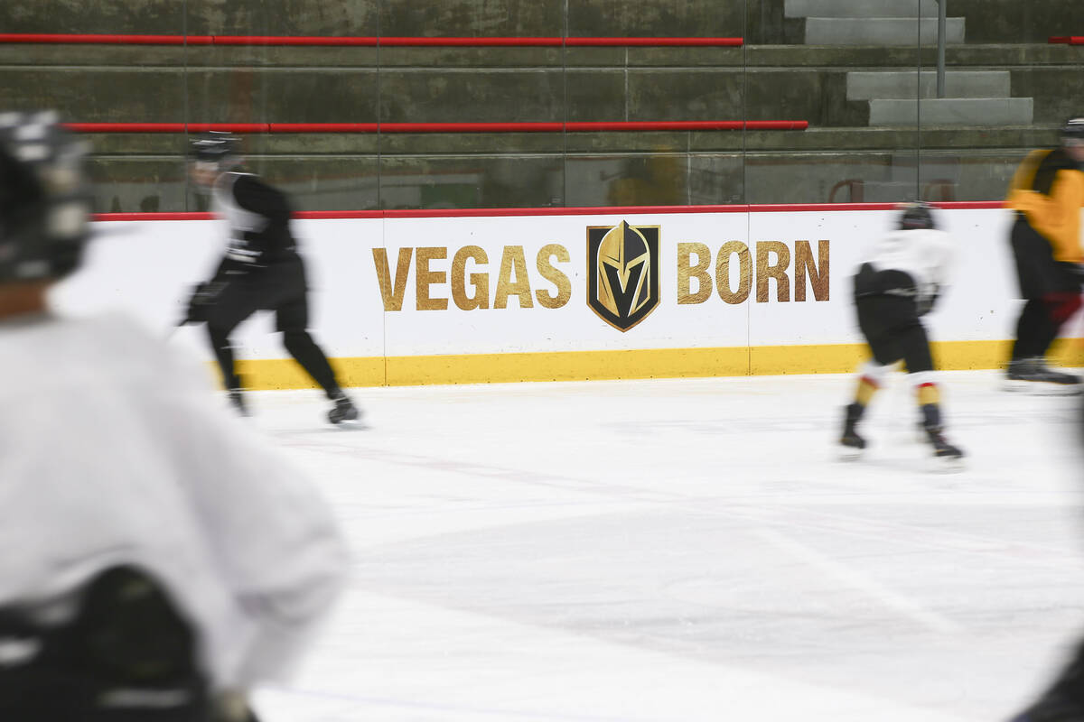 Members of the Vegas Jr. Golden Knights during practice at City National Arena in Las Vegas on ...