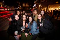 TikTok star Marissa Meizz, front row, second from right, poses for a photo with attendees durin ...