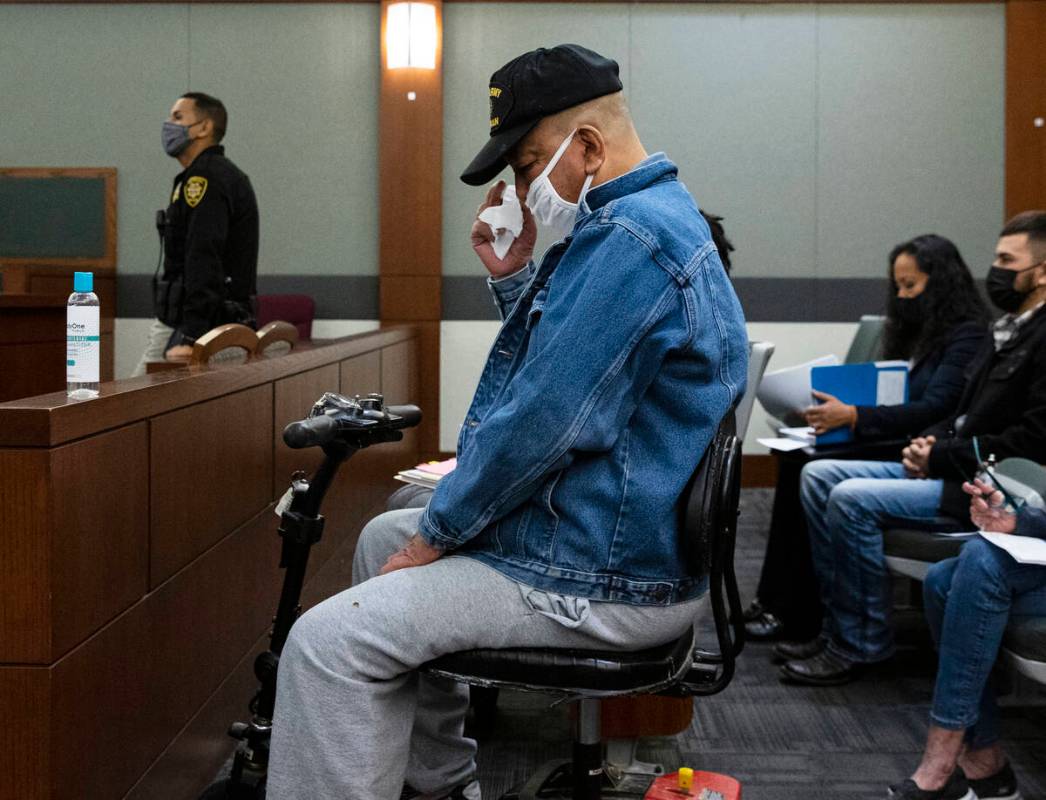 Stanley Aoyagi, the husband of Sheri Lynn Aoyagi, weeps as the judge reads the sentencing of Ty ...