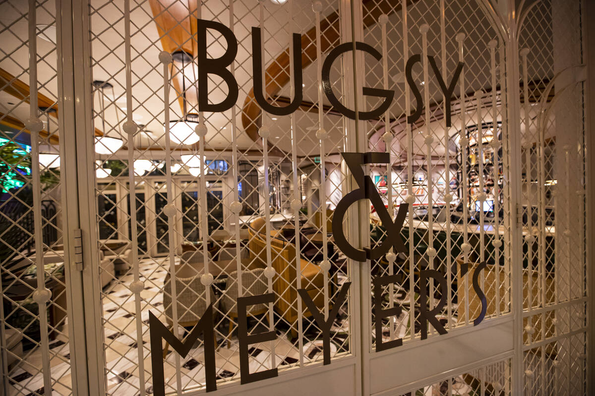 An entrance to the Bugsy & Meyers restaurant, which opened last year, at the Flamingo in La ...
