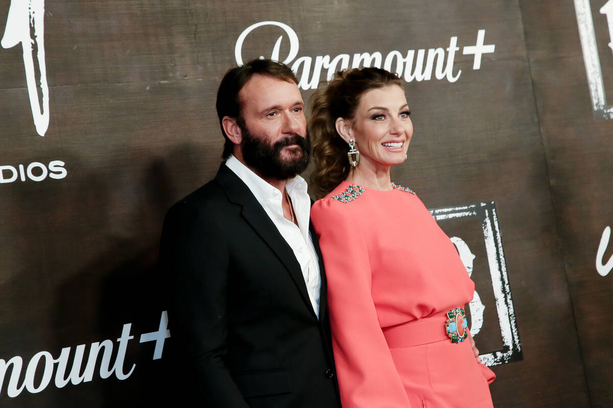 LAS VEGAS, NEVADA - DECEMBER 11: (L-R) Tim McGraw and Faith Hill attend Paramount+ and 101 Stud ...