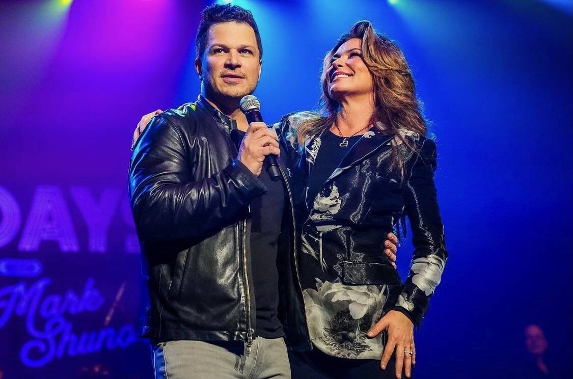 Mondays Dark founder Mark Shunock and singer/songwriter Shania Twain are shown at the eighth an ...