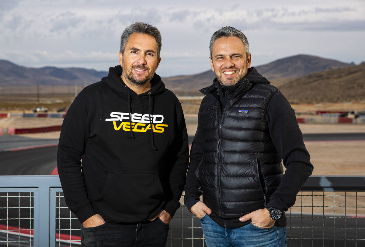 Romain Thievin, left, and David Perisset, co-founders and co-CEOs of Exotics Racing, pose for a ...