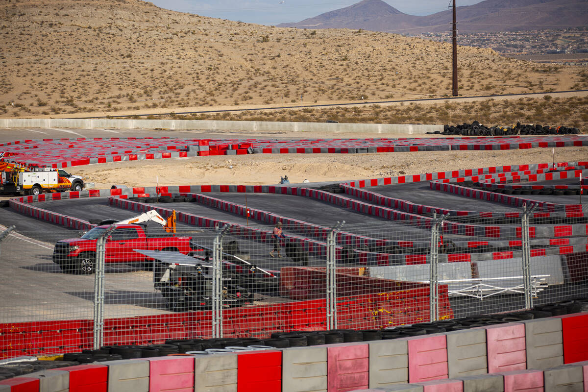 The under-construction go kart area is seen at SpeedVegas Motorsports Park in Las Vegas on Mond ...
