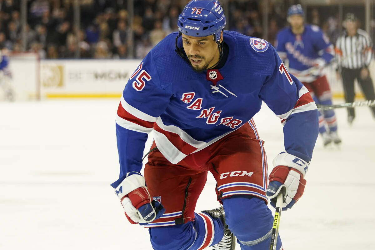 New York Rangers right wing Ryan Reaves during the second period of an NHL hockey game against ...